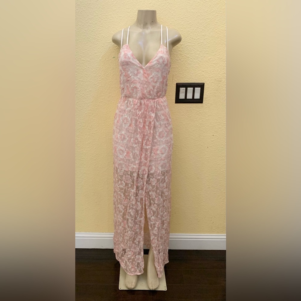 BCBGeneration Size Small Floral Lace Maxi Dress